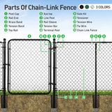 10 FT Dia. 1-5/8" Fencing Top Rail, Black Powder Coated Galvanized Pipe for Chain Link Fence, Multi-options