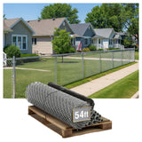 11.5 Gauge Galvanized Steel Chain Link Fence Kit w/Fence Fabric, Gate, Posts, Top Rails & Hardware, Multiple Options