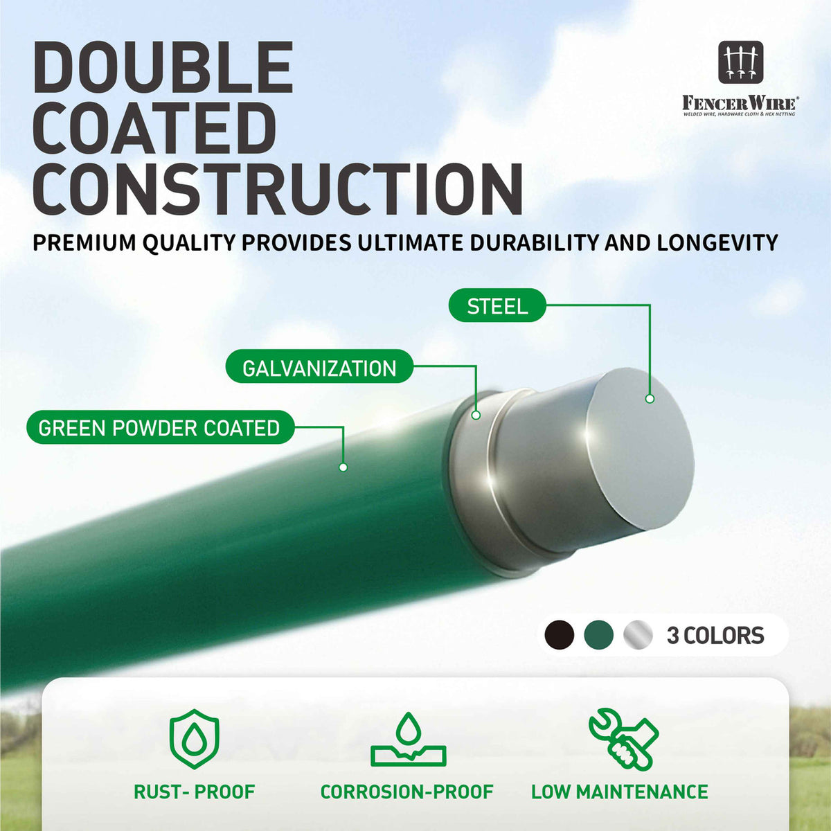 Green 2-3/8" Round Dome External Post Cap, Terminal Post Cap for 2-3/8" Outside Diameter Pipe, Multi-options