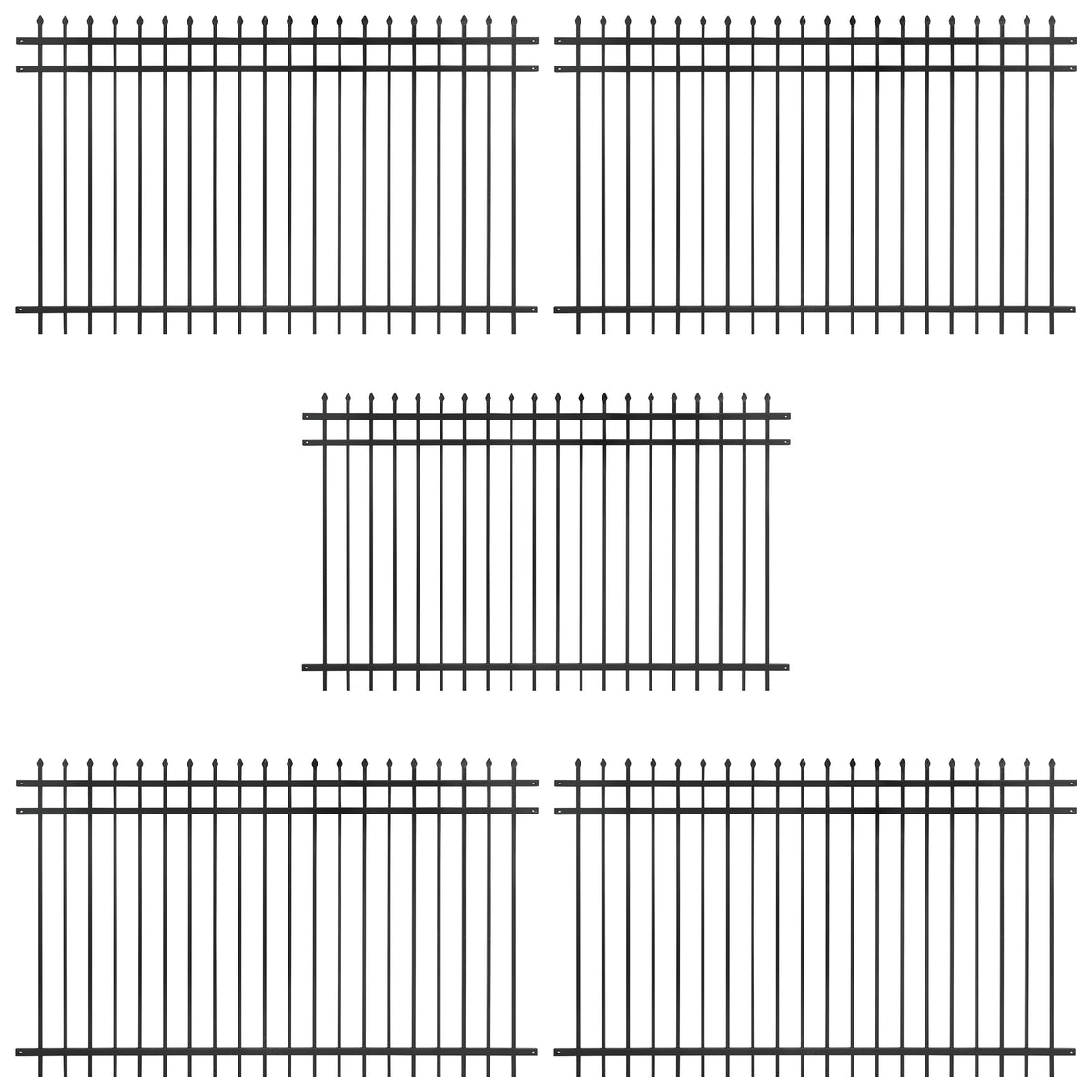 5FT Height X 8FT Width Heavy Duty Pinnacle Fence Barrier Panel, Multiple Options