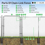 6/7/8 FT Galvanized Chain Link Fence Terminal Post, Terminal Post with 2-3/8” Outside Diameter, Multi-options