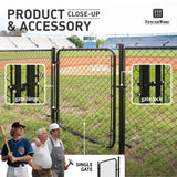 9 / 11.5 Gauge Black Vinyl Coated Chain Link Fence Gate Kit, Multi-options