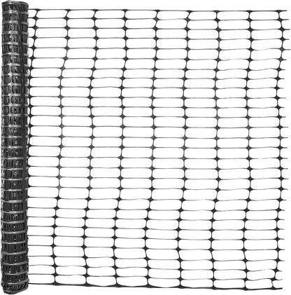 4 ft. x 100 ft. Black Plastic Fencing Roll for Construction Fencing, Pet Fencing and Event Fencing, 4 cm x 10 cm Mesh