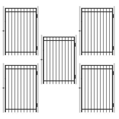6FT Height X 4FT Width Heavy Duty Flat Top Fence Gate with Lock Attachment, Multiple Options