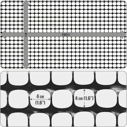 4 ft. x 100 ft. Outdoor Black Plastic Snow Fence with Opening Mesh Size 1.6" x 1.6"