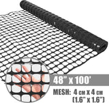 4 ft. x 100 ft. Outdoor Black Plastic Snow Fence with Opening Mesh Size 1.6" x 1.6"