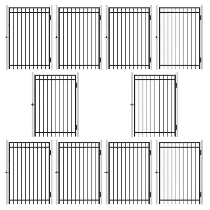 6FT Height X 4FT Width Heavy Duty Flat Top Fence Gate with Lock Attachment, Multiple Options