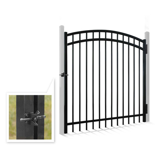 5FT Height X 5FT Width Heavy Duty Arched Decorative Fence Gate with Lock Attachment, Multiple Options
