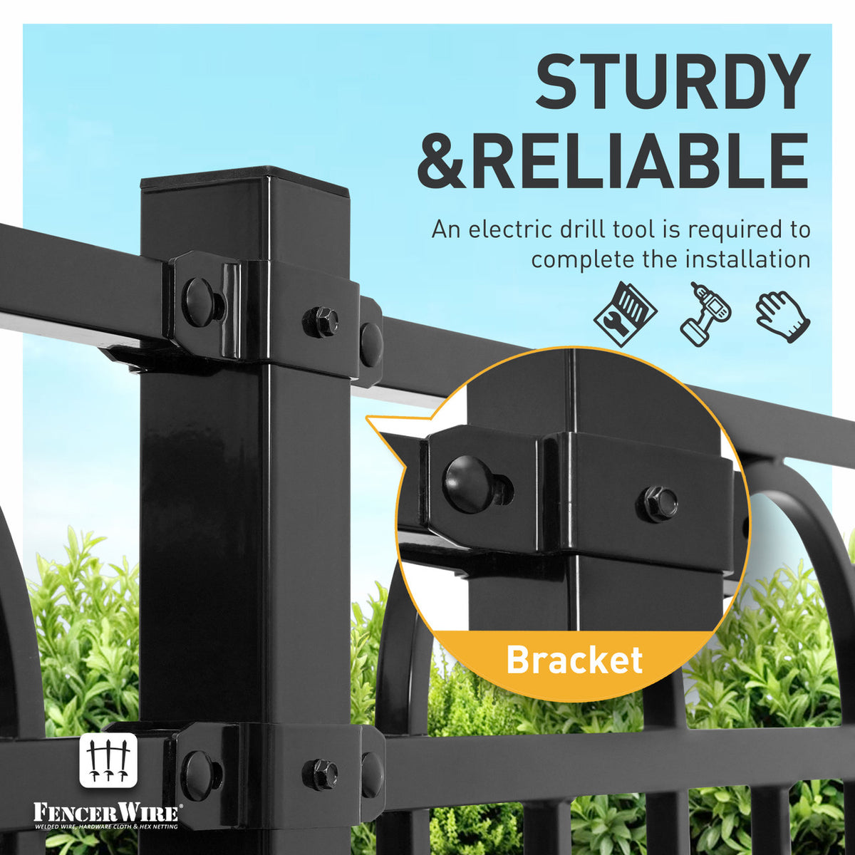 Heavy Duty Panel Line Brackets for Metal Steel Posts, Multiple Options