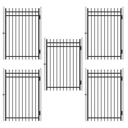 6FT Height X 4FT Width Heavy Duty Pinnacle Fence Gate with Lock Attachment, Multiple Options