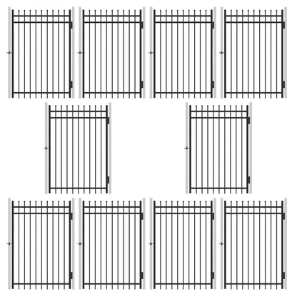 6FT Height X 4FT Width Heavy Duty Pinnacle Fence Gate with Lock Attachment, Multiple Options
