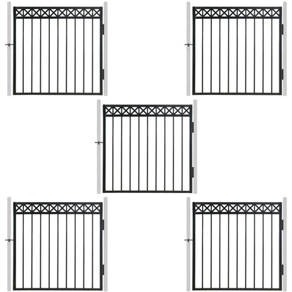Puerta de valla decorativa de alta resistencia con diseño en X y parte superior plana, de 4 pies de alto x 4 pies de ancho, varias opciones