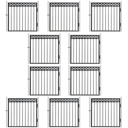 Puerta de valla decorativa de alta resistencia con diseño en X y parte superior plana, de 4 pies de alto x 4 pies de ancho, varias opciones