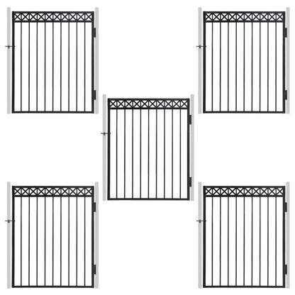 5FT Height x 4FT Width Heavy Duty Flat Top X-Pattern Decorative Fence Gate, Multiple Options