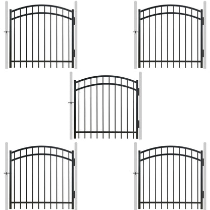 Puerta decorativa para valla de servicio pesado arqueada de 4 pies de alto x 4 pies de ancho con cerradura, varias opciones