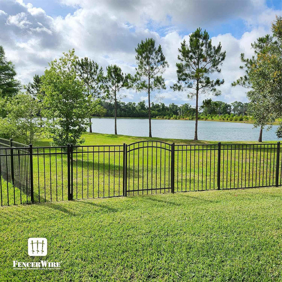 6 pies de alto x 5 pies de ancho, verja decorativa arqueada de alta resistencia con cierre de seguridad, varias opciones