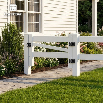 Vinyl Ranch Gate Post with Aluminum Core and Post Cap, Multiple Options