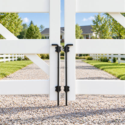 24" Heavy Duty Steel Cane Bolt Gate Drop Rod for Wood, Vinyl & Metal Fences