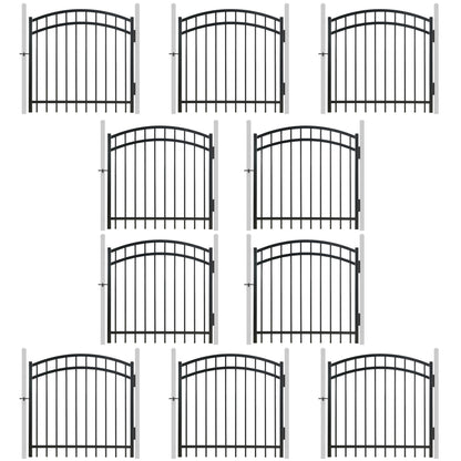 Puerta decorativa para valla de servicio pesado arqueada de 4 pies de alto x 4 pies de ancho con cerradura, varias opciones