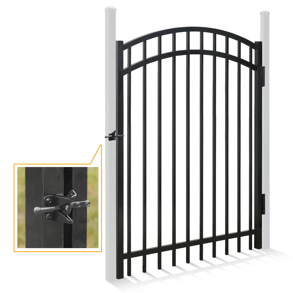 Puerta de valla decorativa arqueada de alta resistencia de 1.5 m de alto x 1.2 m de ancho con cerradura de puerta, varias opciones