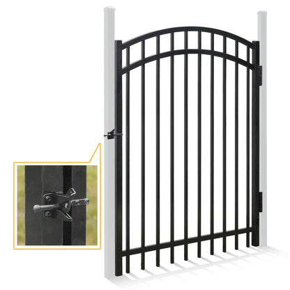 Puerta de valla decorativa arqueada de alta resistencia de 1.5 m de alto x 1.2 m de ancho con cerradura de puerta, varias opciones