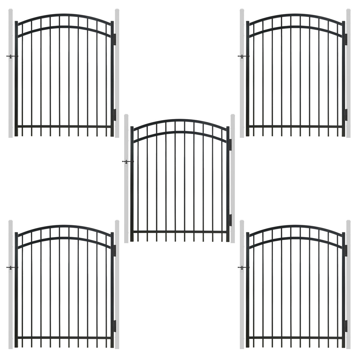 Puerta de valla decorativa arqueada de alta resistencia de 1.5 m de alto x 1.2 m de ancho con cerradura de puerta, varias opciones