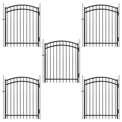 Puerta de valla decorativa arqueada de alta resistencia de 1.5 m de alto x 1.2 m de ancho con cerradura de puerta, varias opciones