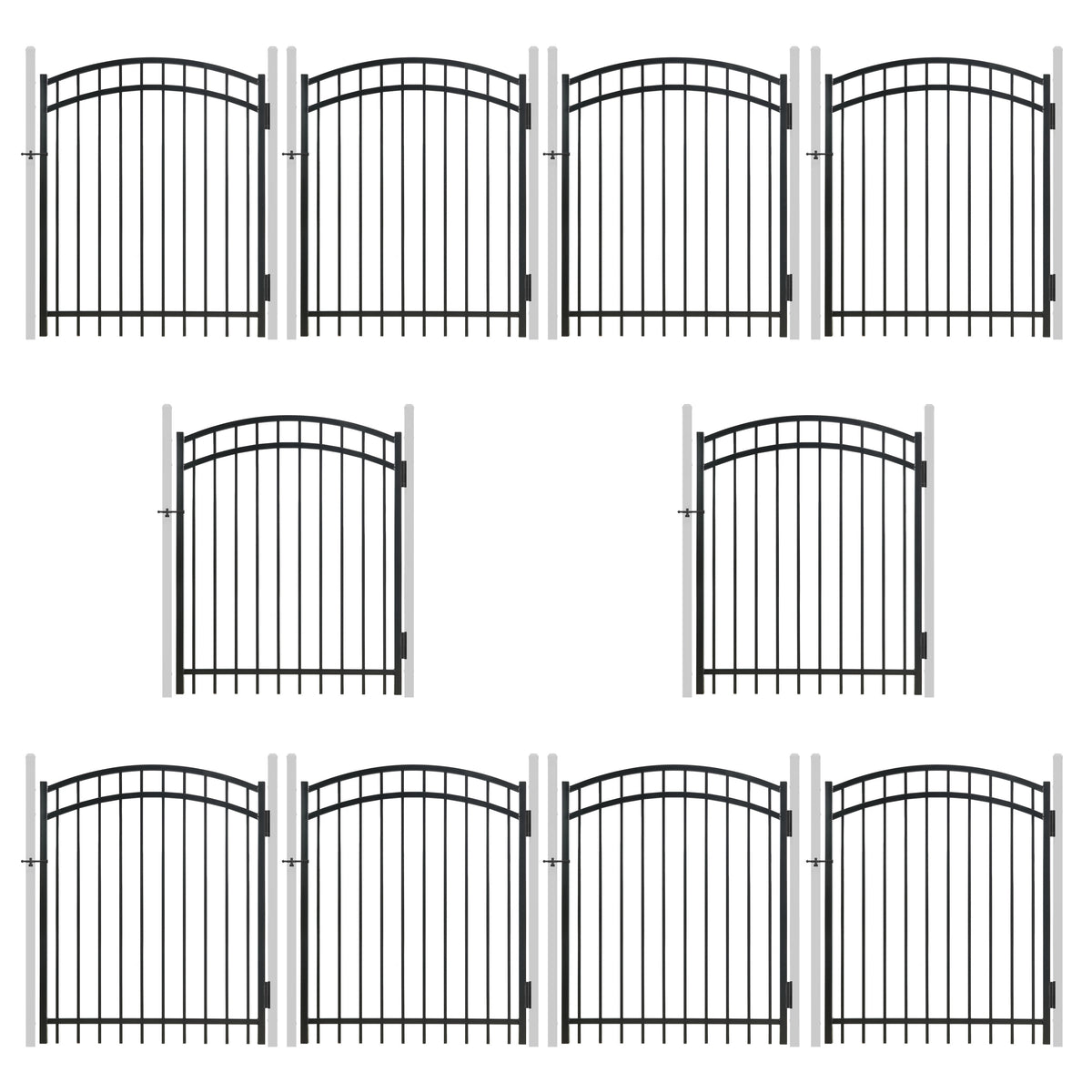 Puerta de valla decorativa arqueada de alta resistencia de 1.5 m de alto x 1.2 m de ancho con cerradura de puerta, varias opciones