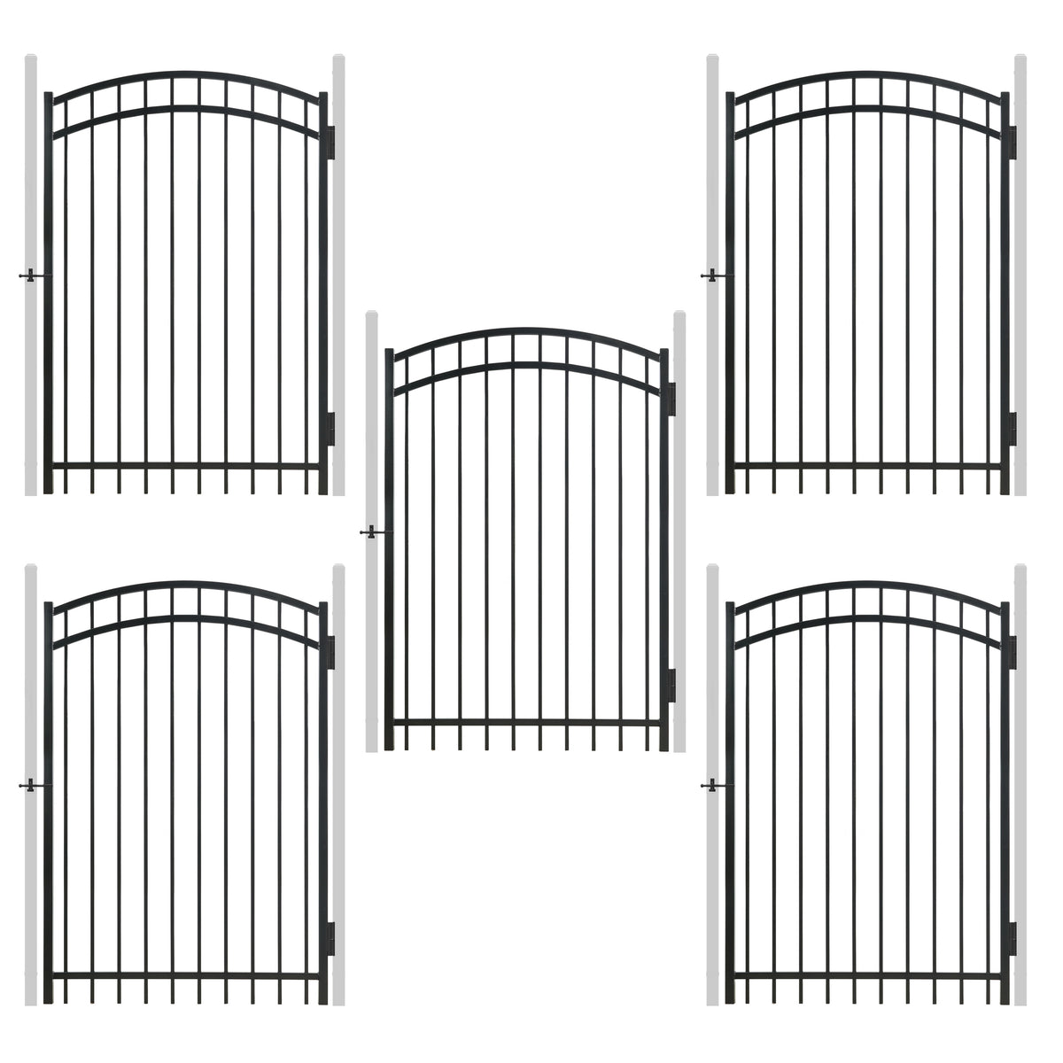 Valla decorativa de alta resistencia con arco, de 1.83 m de alto x 1.22 m de ancho, con cerradura y múltiples opciones