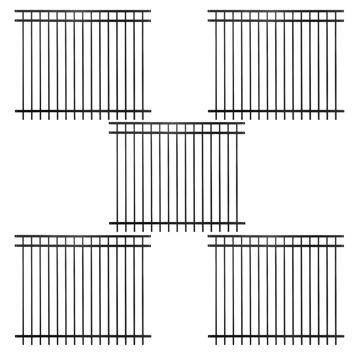 5FT Height X 6FT Width Heavy Duty Flat Top Fence Barrier Panel, Multiple Options