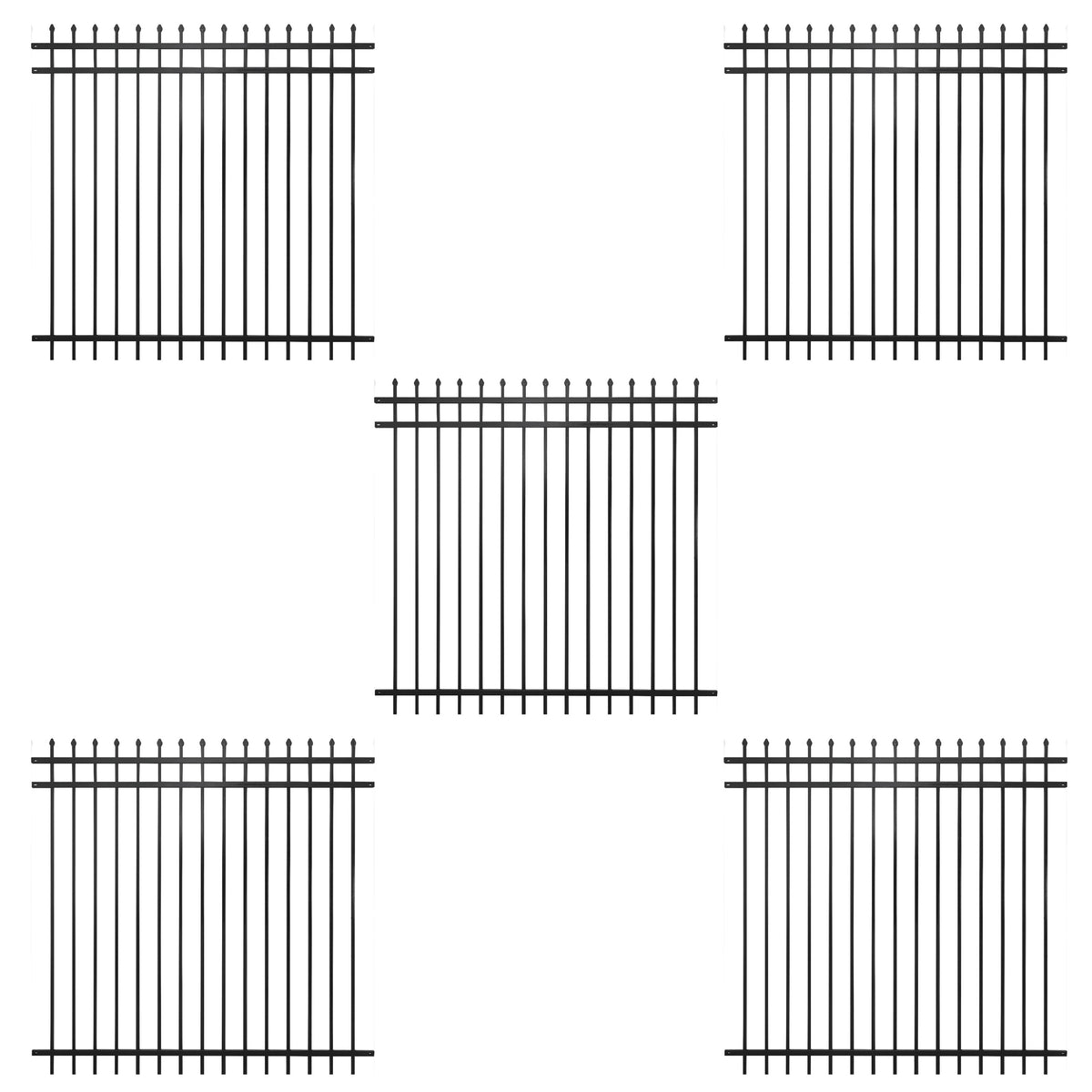 Panel de valla de barrera Pinnacle de servicio pesado de 6 pies de alto x 6 pies de ancho, varias opciones