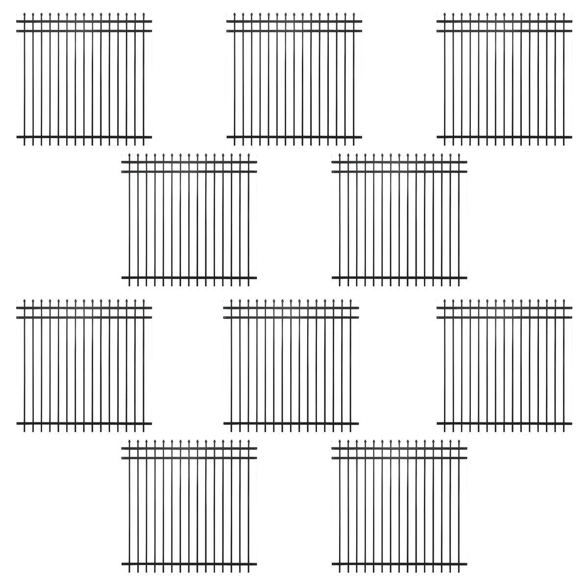 Panel de valla de barrera Pinnacle de servicio pesado de 6 pies de alto x 6 pies de ancho, varias opciones