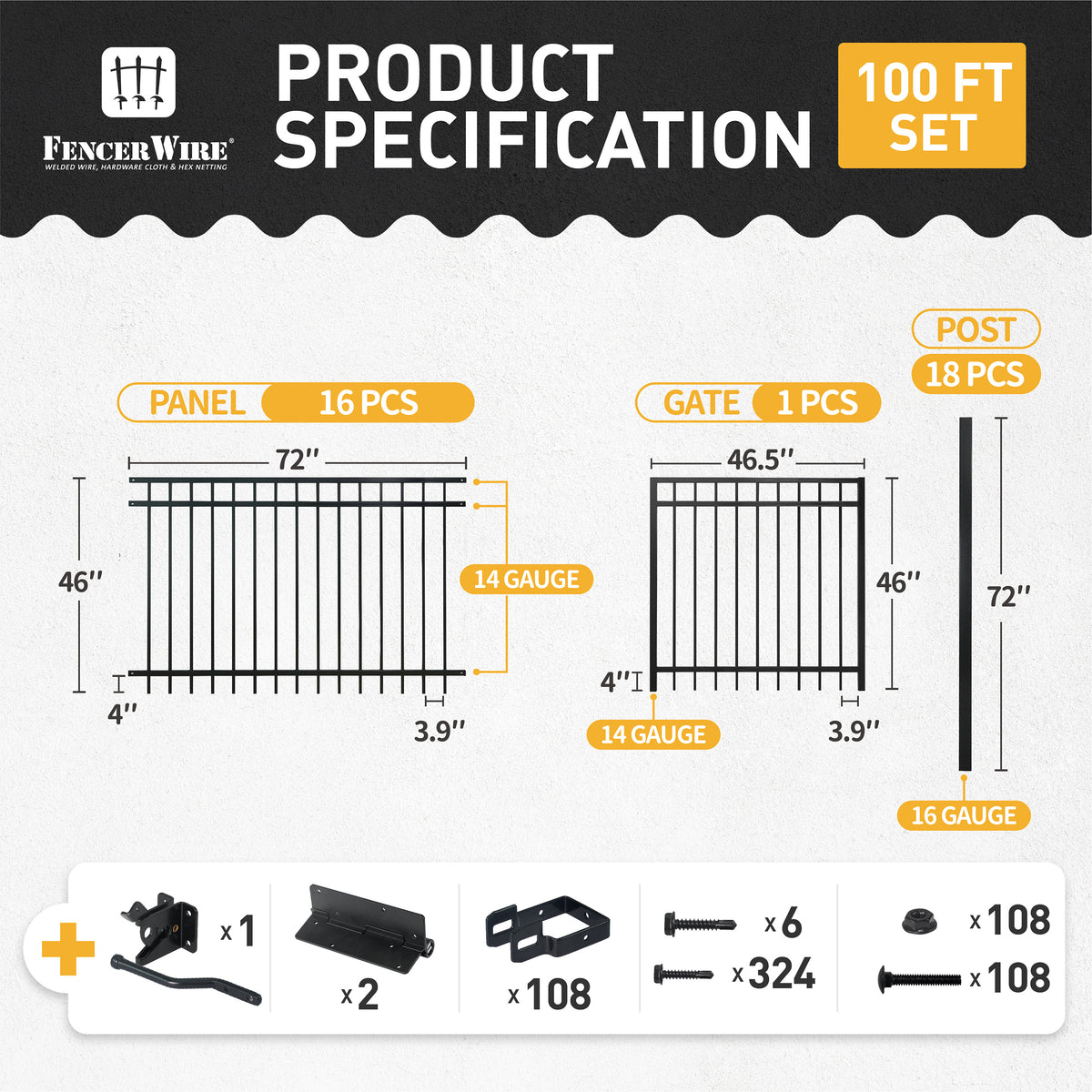 Kit de barrera para valla resistente con paneles de 1,2 m de alto x 1,8 m de ancho, puerta, postes y conectores, múltiples opciones