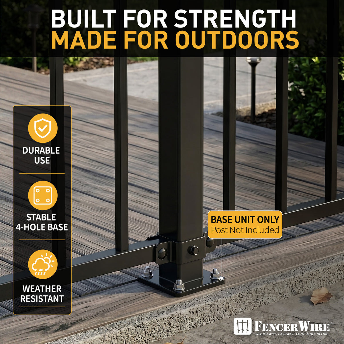 Heavy Duty Metal Fence Post Base, Multiple Options