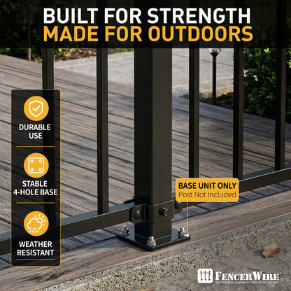 Heavy Duty Metal Fence Post Base, Multiple Options