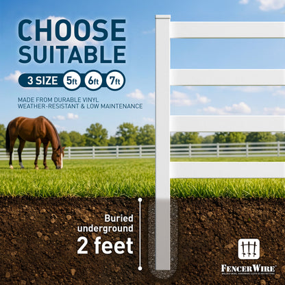 Vinyl Ranch Gate Post with Aluminum Core and Post Cap, Multiple Options