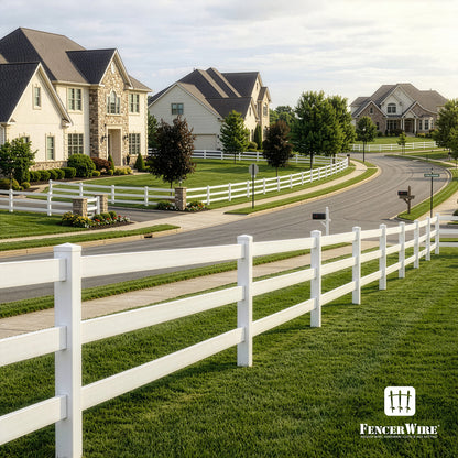 6ft Vinyl Ranch Line Post with Cap, Multiple Options