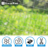 Cattle Panel, Hog Panel, Farm Fence, Galvanized Welded Wire Fence Roll, 15/13.5 Gauge, Graduated Mesh, Animal Barrier for Cattle, Deer, Goats, Multiple Size Options
