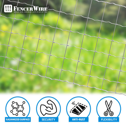 Cattle Panel, Hog Panel, Farm Fence, Galvanized Welded Wire Fence Roll, 15/13.5 Gauge, Graduated Mesh, Animal Barrier for Cattle, Deer, Goats, Multiple Size Options