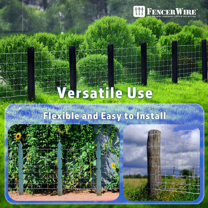 Cattle Panel, Hog Panel, Farm Fence, Galvanized Welded Wire Fence Roll, 15/13.5 Gauge, Graduated Mesh, Animal Barrier for Cattle, Deer, Goats, Multiple Size Options