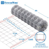 Cattle Panel, Hog Panel, Farm Fence, Galvanized Welded Wire Fence Roll, 15/13.5 Gauge, Graduated Mesh, Animal Barrier for Cattle, Deer, Goats, Multiple Size Options