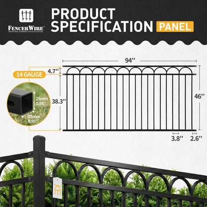 4FT Height X 8FT Width Heavy Duty Arc Fence Barrier Panel, Multiple Options