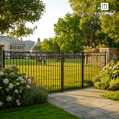 Heavy Duty Arc Fence Barrier Kit with 6FT Height X 5FT Width Panels, Arc Gate, Posts & Connectors, Multi-options