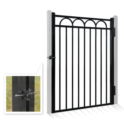 5FT Height X 4FT Width Heavy Duty Arc Decorative Fence Gate with Lock Attachment, Multiple Options