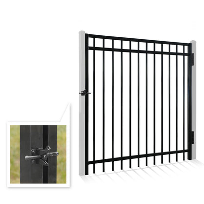 5FT Height X 5FT Width Heavy Duty Flat Top Fence Gate with Lock Attachment, Multiple Options