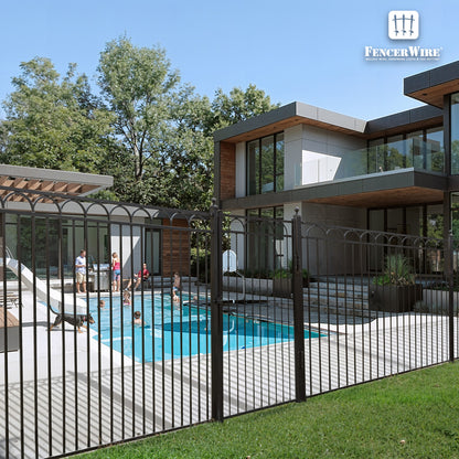 Heavy Duty Arc Fence Barrier Kit with 4FT Height X 5FT Width Panels, Arc Gate, Posts & Connectors, Multi-options