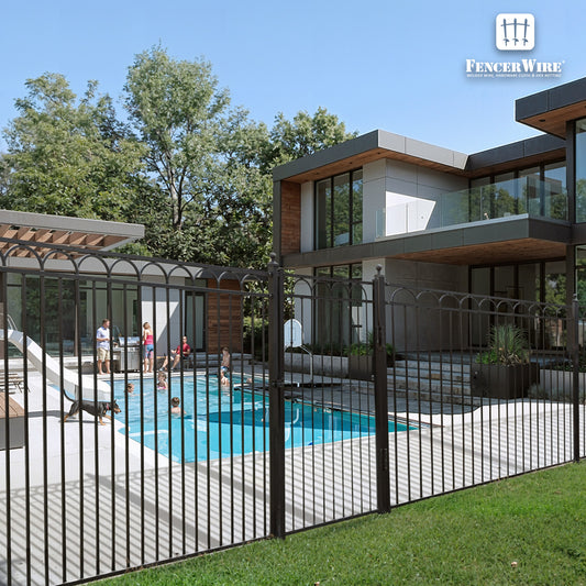 Heavy Duty Arc Fence Barrier Kit with 4FT Height X 5FT Width Panels, Arc Gate, Posts & Connectors, Multi-options