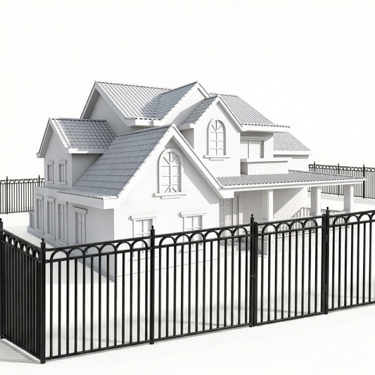 Heavy Duty Arc Fence Barrier Kit with 5FT Height X 5FT Width Panels, Arc Gate, Posts & Connectors, Multi-options