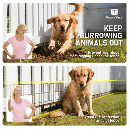 Garden Animal Barrier Fences, Outdoor Deterrent for Yard Patio, Anti Dig Pet Guard for Dogs, 16"H x 12"W No Digging Garden Panels, Under Fence Barrier with 1.5" Gap, Multiple Options