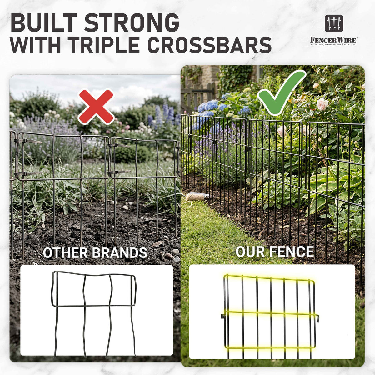 Garden Animal Barrier Fences, Outdoor Deterrent for Yard Patio, Anti Dig Pet Guard for Dogs, 16"H x 12"W No Digging Garden Panels, Under Fence Barrier with 1.5" Gap, Multiple Options